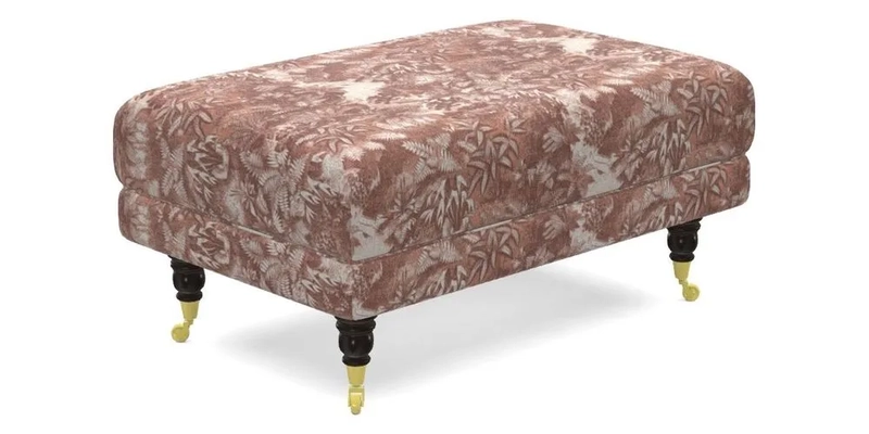 Alwinton Small Footstool In Bluebellgray Petite Mode & Haresfield 2.5 seater sofa In Linwood Omega Velvet 25 Pink
