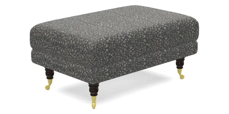 Alwinton Small Footstool In Bluebellgray Petite Mode & Haresfield 2.5 seater sofa In Linwood Omega Velvet 25 Pink