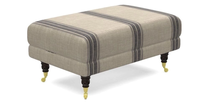 Alwinton Small Footstool In Bluebellgray Petite Mode & Haresfield 2.5 seater sofa In Linwood Omega Velvet 25 Pink