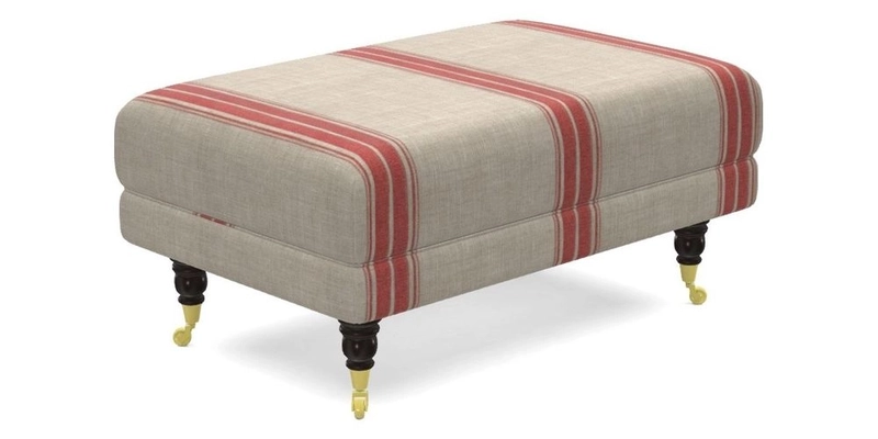 Alwinton Small Footstool In Bluebellgray Petite Mode & Haresfield 2.5 seater sofa In Linwood Omega Velvet 25 Pink
