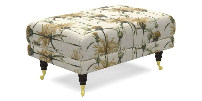 Alwinton Small Footstool In Bluebellgray Petite Mode & Haresfield 2.5 seater sofa In Linwood Omega Velvet 25 Pink