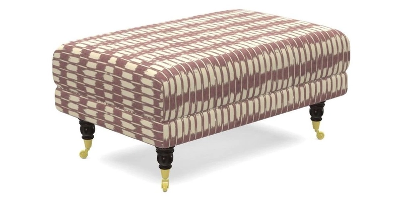 Alwinton Small Footstool In Bluebellgray Petite Mode & Haresfield 2.5 seater sofa In Linwood Omega Velvet 25 Pink