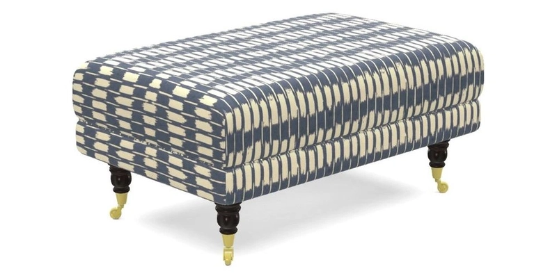 Alwinton Small Footstool In Bluebellgray Petite Mode & Haresfield 2.5 seater sofa In Linwood Omega Velvet 25 Pink