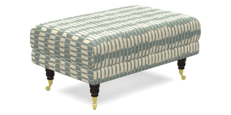 Alwinton Small Footstool In Bluebellgray Petite Mode & Haresfield 2.5 seater sofa In Linwood Omega Velvet 25 Pink