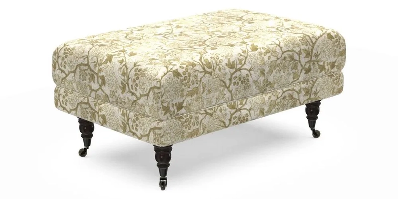 Alwinton Small Footstool In Bluebellgray Petite Mode & Haresfield 2.5 seater sofa In Linwood Omega Velvet 25 Pink Alwinton Small Footstool In Bluebellgray Petite Mode & Haresfield 2.5 seater sofa In Linwood Omega Velvet 25 Pink