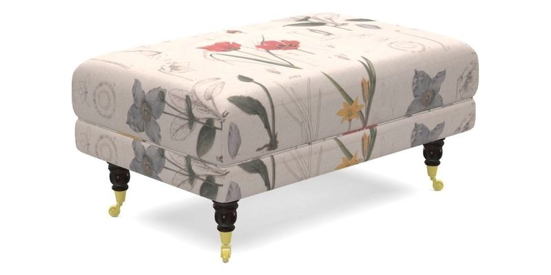 Alwinton Small Footstool In Bluebellgray Petite Mode & Haresfield 2.5 seater sofa In Linwood Omega Velvet 25 Pink