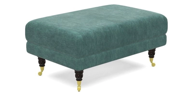Alwinton Small Footstool In Bluebellgray Petite Mode & Haresfield 2.5 seater sofa In Linwood Omega Velvet 25 Pink