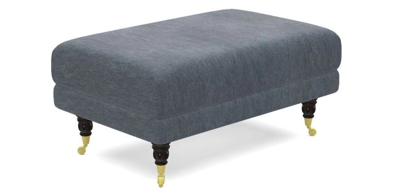 Alwinton Small Footstool In Bluebellgray Petite Mode & Haresfield 2.5 seater sofa In Linwood Omega Velvet 25 Pink