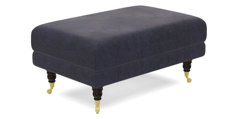 Alwinton Small Footstool In Bluebellgray Petite Mode & Haresfield 2.5 seater sofa In Linwood Omega Velvet 25 Pink