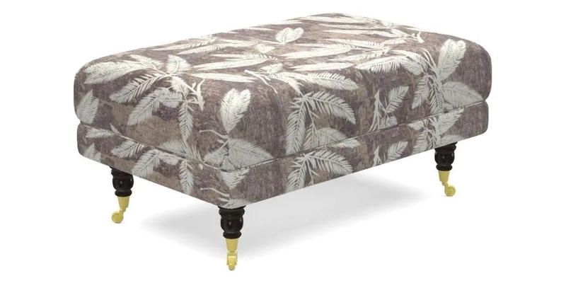 Alwinton Small Footstool In Bluebellgray Petite Mode & Haresfield 2.5 seater sofa In Linwood Omega Velvet 25 Pink