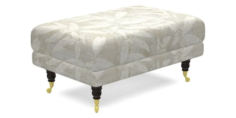 Alwinton Small Footstool In Bluebellgray Petite Mode & Haresfield 2.5 seater sofa In Linwood Omega Velvet 25 Pink