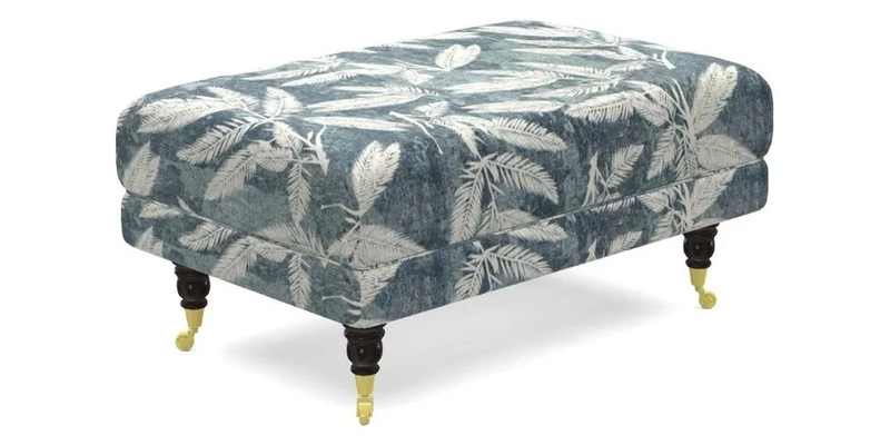 Alwinton Small Footstool In Bluebellgray Petite Mode & Haresfield 2.5 seater sofa In Linwood Omega Velvet 25 Pink