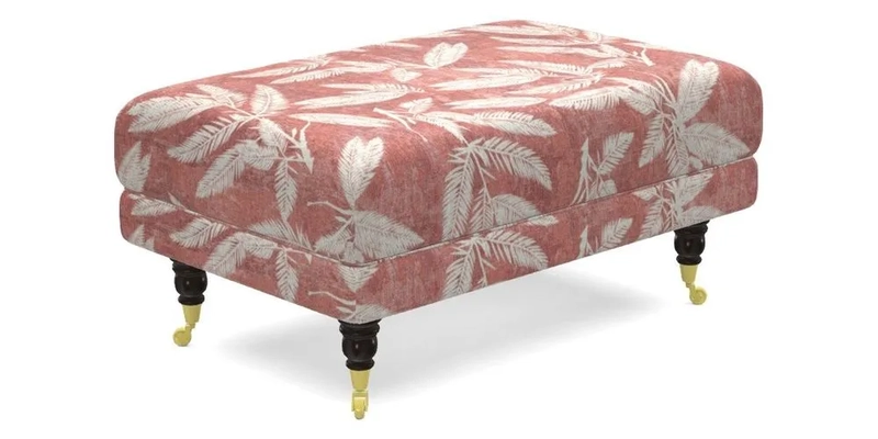 Alwinton Small Footstool In Bluebellgray Petite Mode & Haresfield 2.5 seater sofa In Linwood Omega Velvet 25 Pink