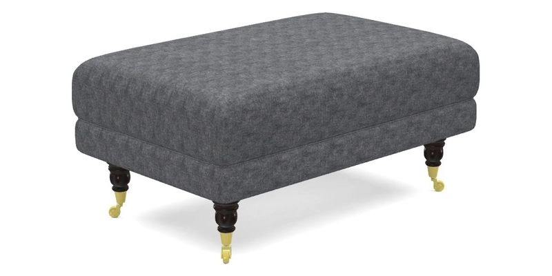 Alwinton Small Footstool In Bluebellgray Petite Mode & Haresfield 2.5 seater sofa In Linwood Omega Velvet 25 Pink