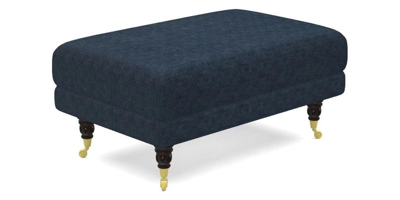 Alwinton Small Footstool In Bluebellgray Petite Mode & Haresfield 2.5 seater sofa In Linwood Omega Velvet 25 Pink