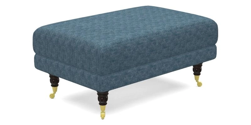 Alwinton Small Footstool In Bluebellgray Petite Mode & Haresfield 2.5 seater sofa In Linwood Omega Velvet 25 Pink