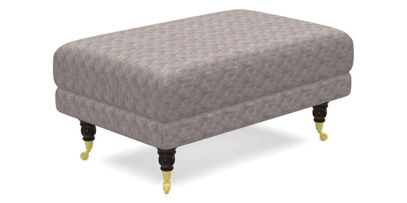 Alwinton Small Footstool In Bluebellgray Petite Mode & Haresfield 2.5 seater sofa In Linwood Omega Velvet 25 Pink