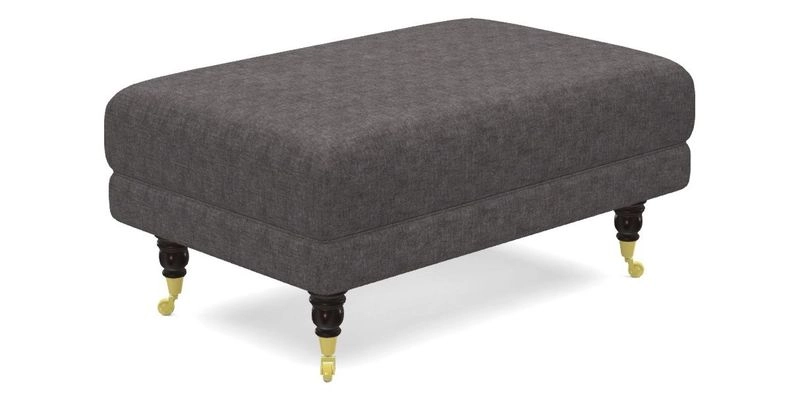 Alwinton Small Footstool In Bluebellgray Petite Mode & Haresfield 2.5 seater sofa In Linwood Omega Velvet 25 Pink