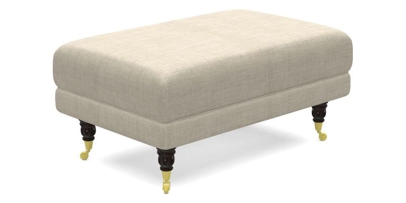 Alwinton Small Footstool In Bluebellgray Petite Mode & Haresfield 2.5 seater sofa In Linwood Omega Velvet 25 Pink