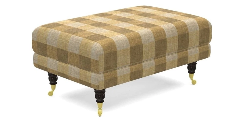 Alwinton Small Footstool In Bluebellgray Petite Mode & Haresfield 2.5 seater sofa In Linwood Omega Velvet 25 Pink