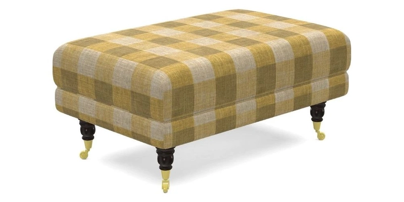 Alwinton Small Footstool In Bluebellgray Petite Mode & Haresfield 2.5 seater sofa In Linwood Omega Velvet 25 Pink