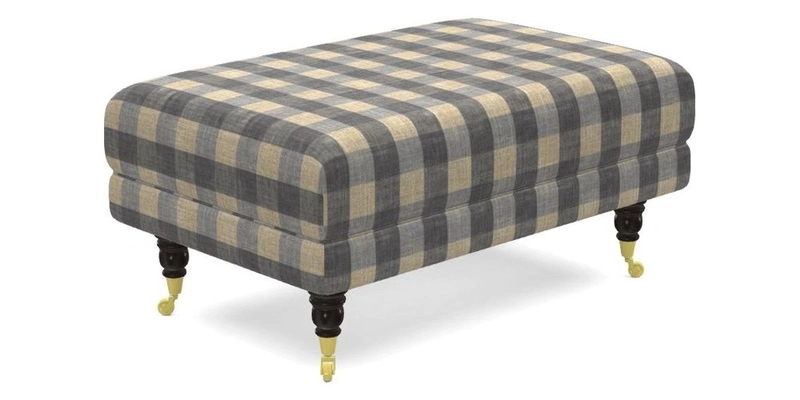 Alwinton Small Footstool In Bluebellgray Petite Mode & Haresfield 2.5 seater sofa In Linwood Omega Velvet 25 Pink Alwinton Small Footstool In Bluebellgray Petite Mode & Haresfield 2.5 seater sofa In Linwood Omega Velvet 25 Pink