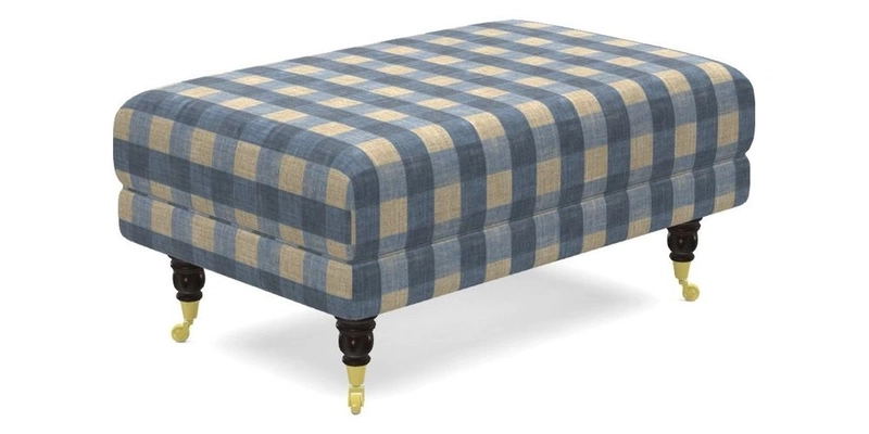 Alwinton Small Footstool In Bluebellgray Petite Mode & Haresfield 2.5 seater sofa In Linwood Omega Velvet 25 Pink Alwinton Small Footstool In Bluebellgray Petite Mode & Haresfield 2.5 seater sofa In Linwood Omega Velvet 25 Pink