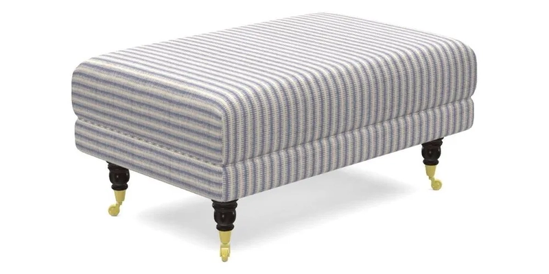 Alwinton Small Footstool In Bluebellgray Petite Mode & Haresfield 2.5 seater sofa In Linwood Omega Velvet 25 Pink
