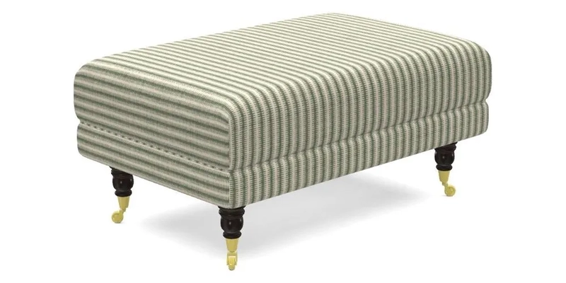 Alwinton Small Footstool In Bluebellgray Petite Mode & Haresfield 2.5 seater sofa In Linwood Omega Velvet 25 Pink
