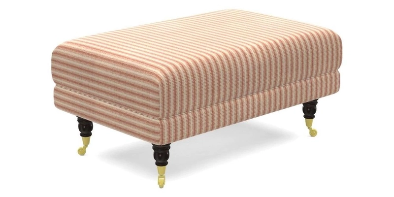 Alwinton Small Footstool In Bluebellgray Petite Mode & Haresfield 2.5 seater sofa In Linwood Omega Velvet 25 Pink