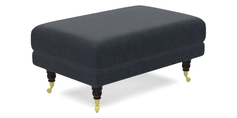 Alwinton Small Footstool In Bluebellgray Petite Mode & Haresfield 2.5 seater sofa In Linwood Omega Velvet 25 Pink
