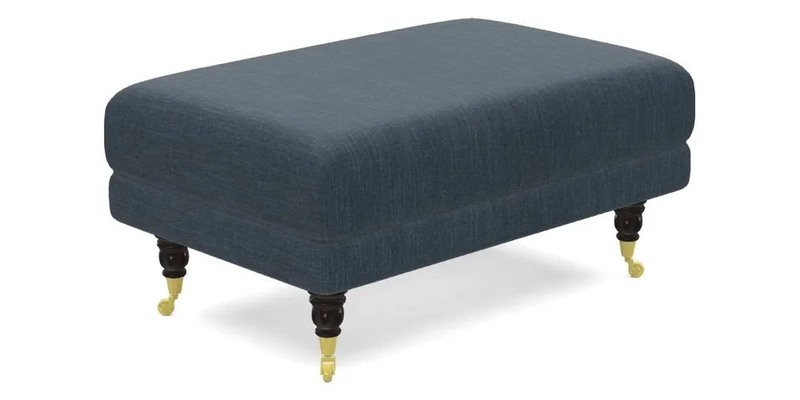 Alwinton Small Footstool In Bluebellgray Petite Mode & Haresfield 2.5 seater sofa In Linwood Omega Velvet 25 Pink