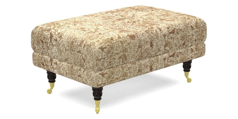 Alwinton Small Footstool In Bluebellgray Petite Mode & Haresfield 2.5 seater sofa In Linwood Omega Velvet 25 Pink