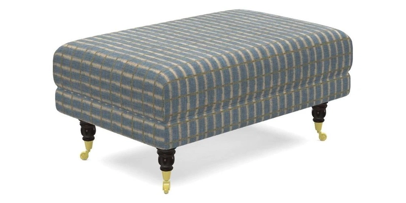 Alwinton Small Footstool In Bluebellgray Petite Mode & Haresfield 2.5 seater sofa In Linwood Omega Velvet 25 Pink