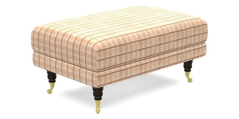 Alwinton Small Footstool In Bluebellgray Petite Mode & Haresfield 2.5 seater sofa In Linwood Omega Velvet 25 Pink
