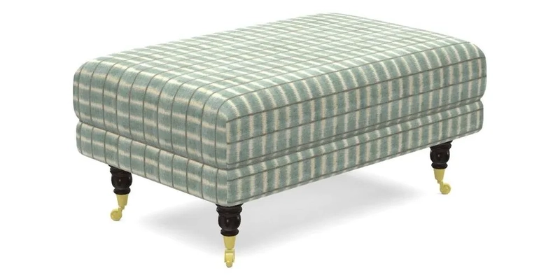 Alwinton Small Footstool In Bluebellgray Petite Mode & Haresfield 2.5 seater sofa In Linwood Omega Velvet 25 Pink