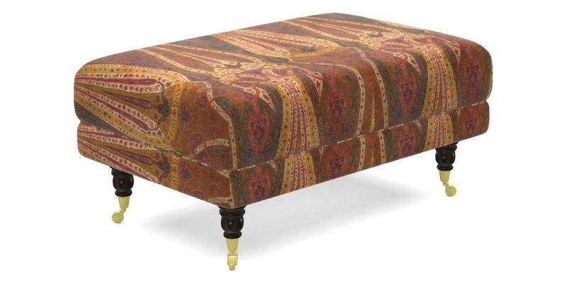 Alwinton Small Footstool In Bluebellgray Petite Mode & Haresfield 2.5 seater sofa In Linwood Omega Velvet 25 Pink