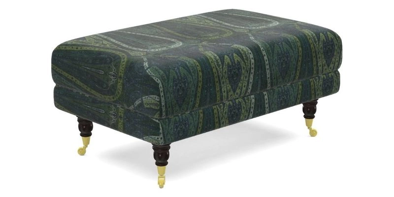 Alwinton Small Footstool In Bluebellgray Petite Mode & Haresfield 2.5 seater sofa In Linwood Omega Velvet 25 Pink