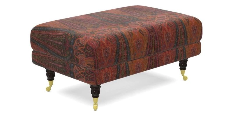 Alwinton Small Footstool In Bluebellgray Petite Mode & Haresfield 2.5 seater sofa In Linwood Omega Velvet 25 Pink