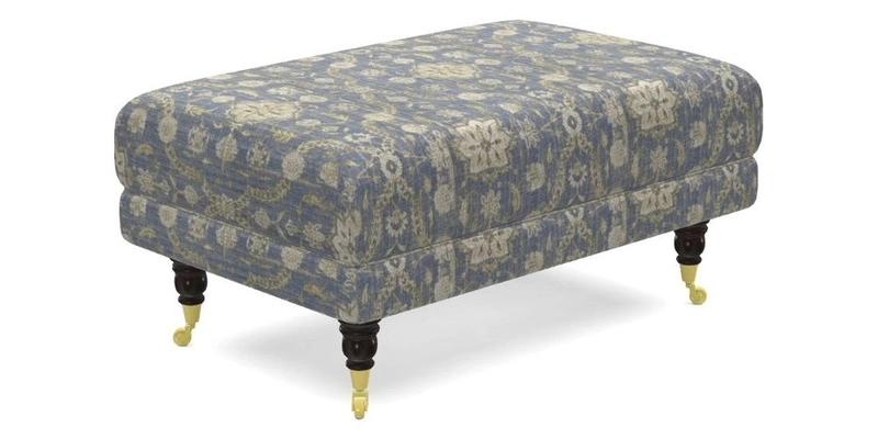Alwinton Small Footstool In Bluebellgray Petite Mode & Haresfield 2.5 seater sofa In Linwood Omega Velvet 25 Pink