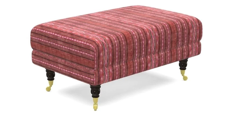 Alwinton Small Footstool In Bluebellgray Petite Mode & Haresfield 2.5 seater sofa In Linwood Omega Velvet 25 Pink