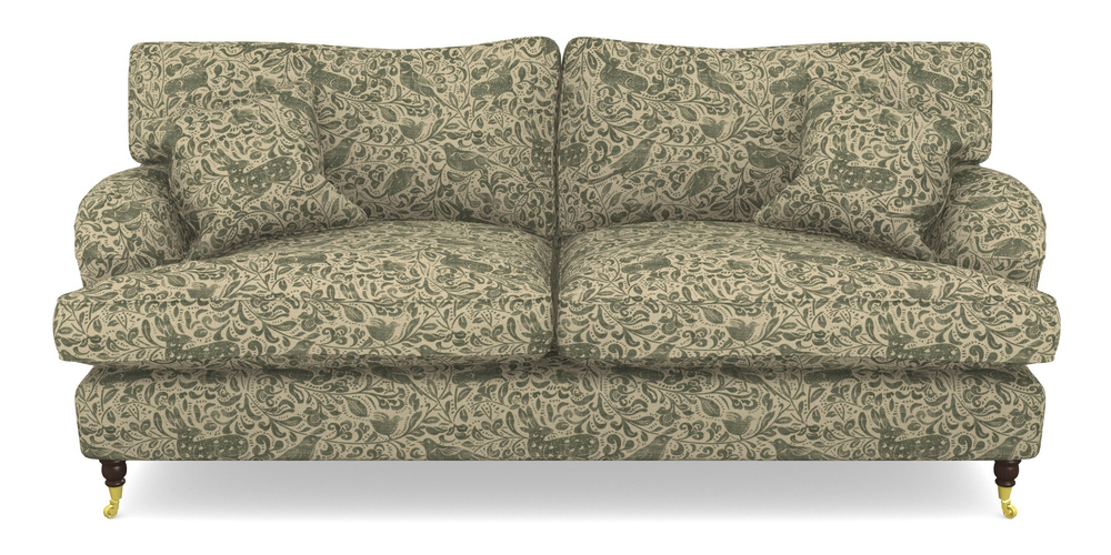 Product photograph of Alwinton 3 Seater Sofa In V A Drawn From Nature - Bird And Rabbit - Dark Green from Sofas and Stuff Limited