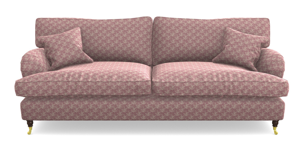 Product photograph of Alwinton 4 Seater Sofa In Cloth 21 - Decorative Leaf - Cassis from Sofas and Stuff Limited
