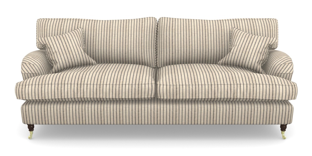 Product photograph of Alwinton 4 Seater Sofa In Cloth 18 Stripes - Ticking - Bible Black from Sofas and Stuff Limited