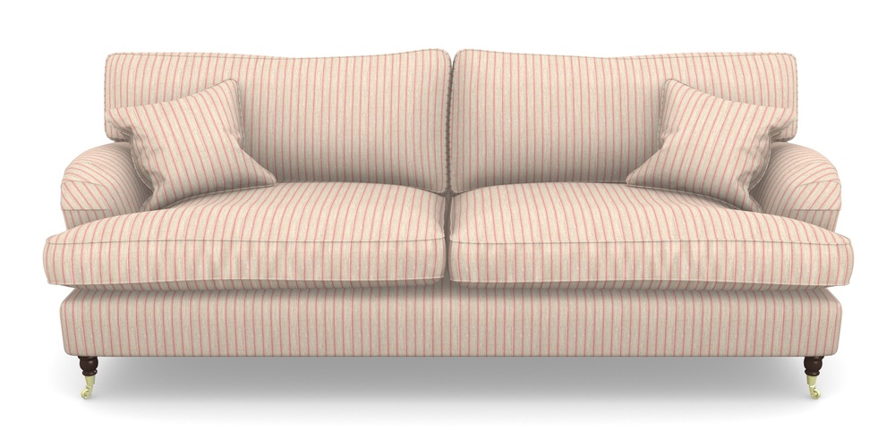 Product photograph of Alwinton 4 Seater Sofa In Cloth 18 Stripes - Ticking - Cranberry from Sofas and Stuff Limited