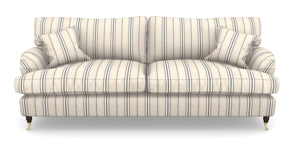 Product photograph of Alwinton 4 Seater Sofa In Cloth 18 Stripes - Regimental - Bible Black from Sofas and Stuff Limited