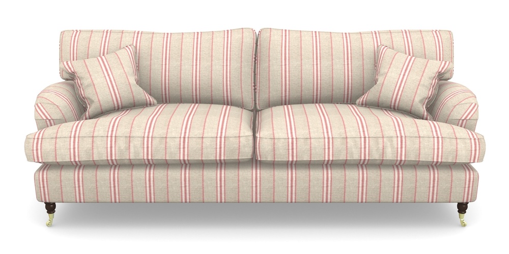 Product photograph of Alwinton 4 Seater Sofa In Cloth 18 Stripes - Regimental - Cranberry from Sofas and Stuff Limited