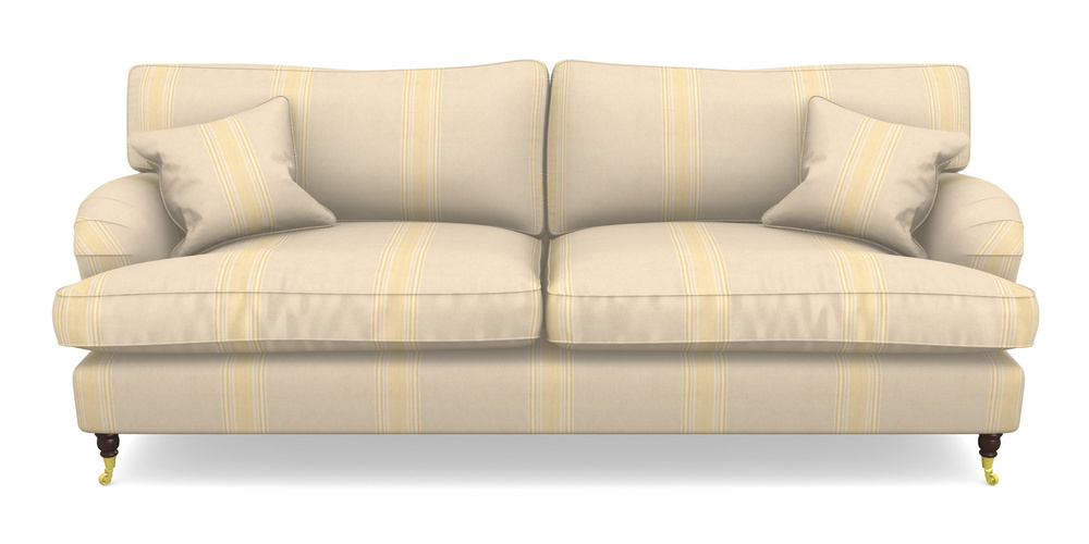 Product photograph of Alwinton 4 Seater Sofa In Cloth 22 - Racing Stripes Cheltenham - Lemon from Sofas and Stuff Limited
