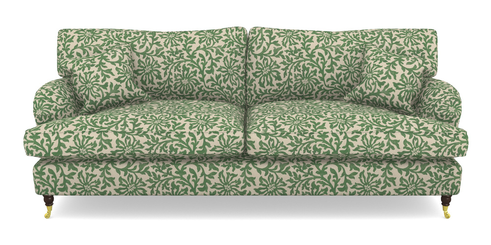 Product photograph of Alwinton 4 Seater Sofa In V A Brompton Collection - Floral Scroll - Basil from Sofas and Stuff Limited
