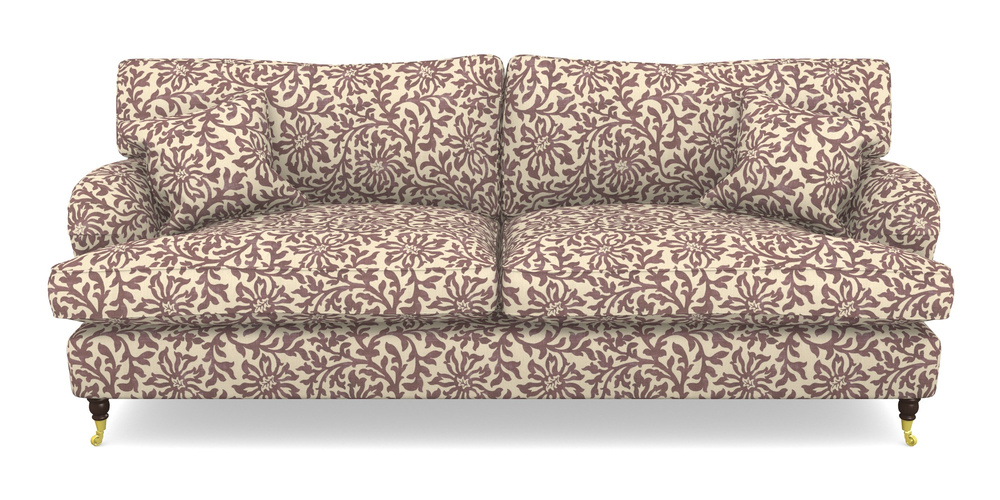 Product photograph of Alwinton 4 Seater Sofa In V A Brompton Collection - Floral Scroll - Cacao from Sofas and Stuff Limited